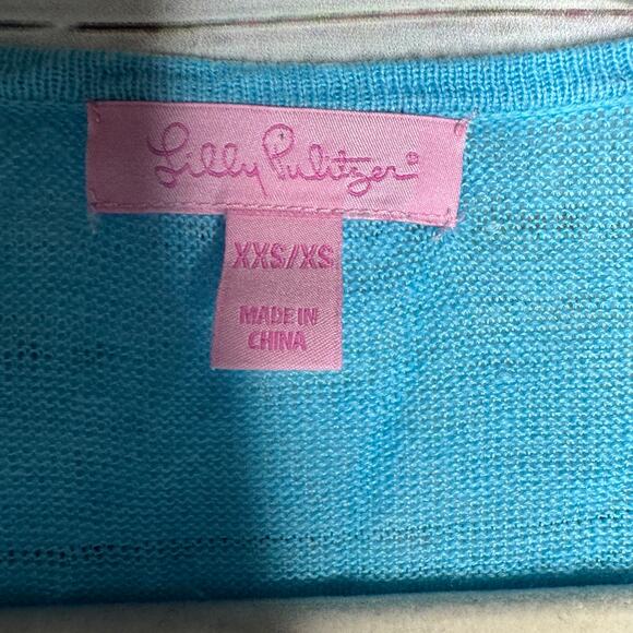 Lilly Pulitzer 100% Linen Cap Sleeve Tunic XS Blue - Picture 6 of 8